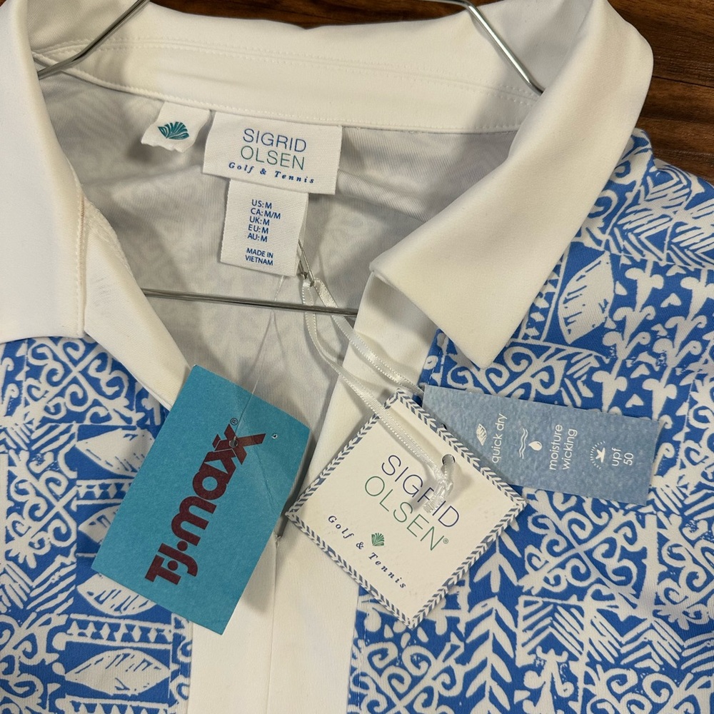 Sigrid Olsen Blue and White Patterned dress - Picture 3 of 3